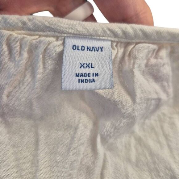 Old Navy Women's Ivory Cotton/Rayon Long Sleeve Prairie Pioneer Shirt w Buttons - Picture 7 of 10